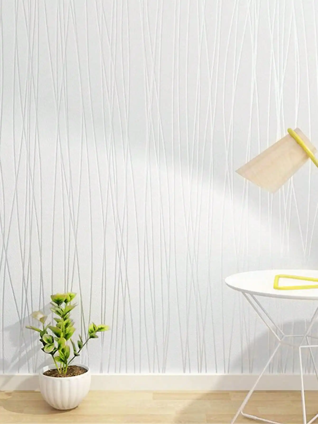 Vinyl White Stripes Waterproof Wallpaper for Livingroom Wall Decor Self Adhesive Removable Wall Paper for Home Decoration