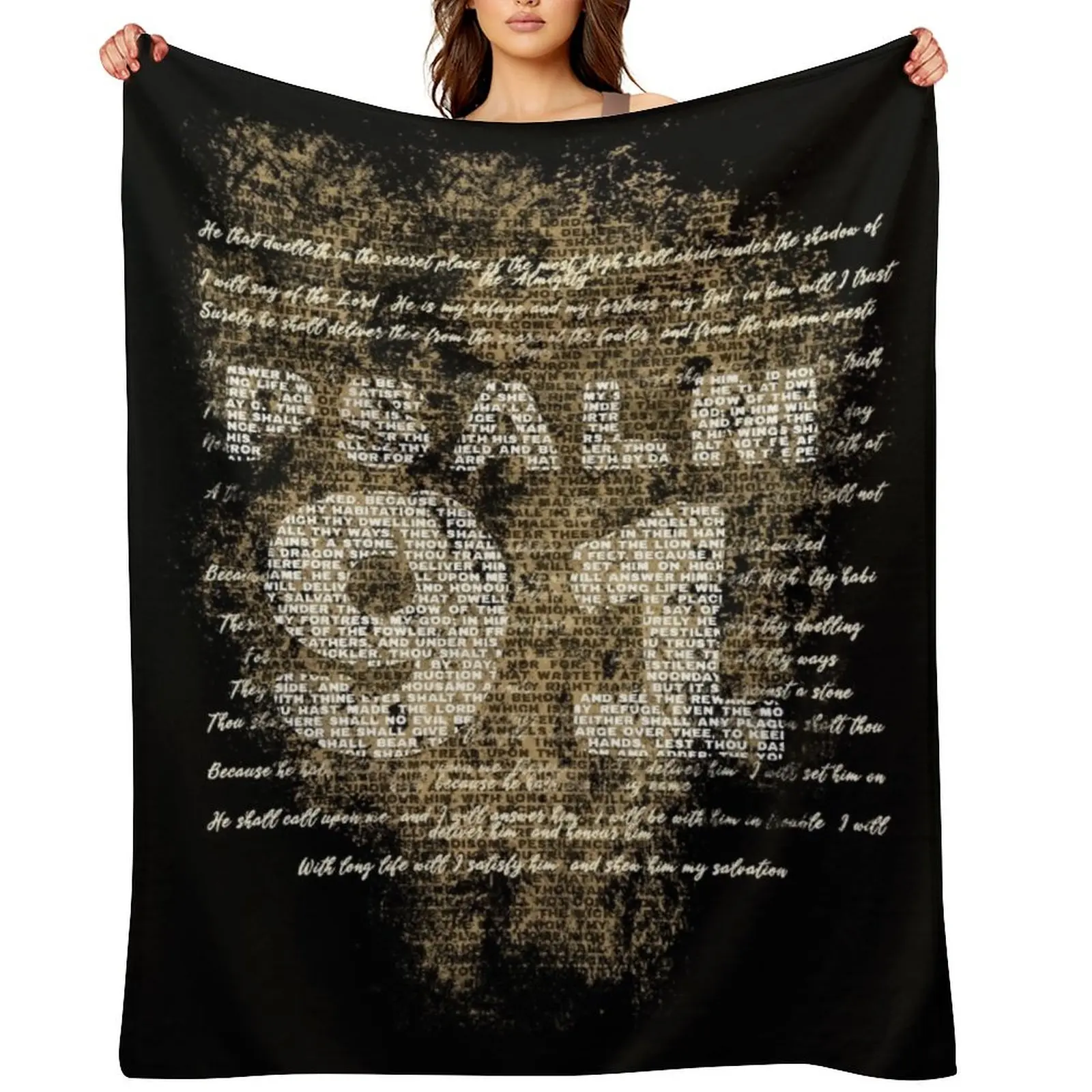 

Psalm 91 Throw Blanket Decorative Beds Nap Vintage Bed covers Blankets