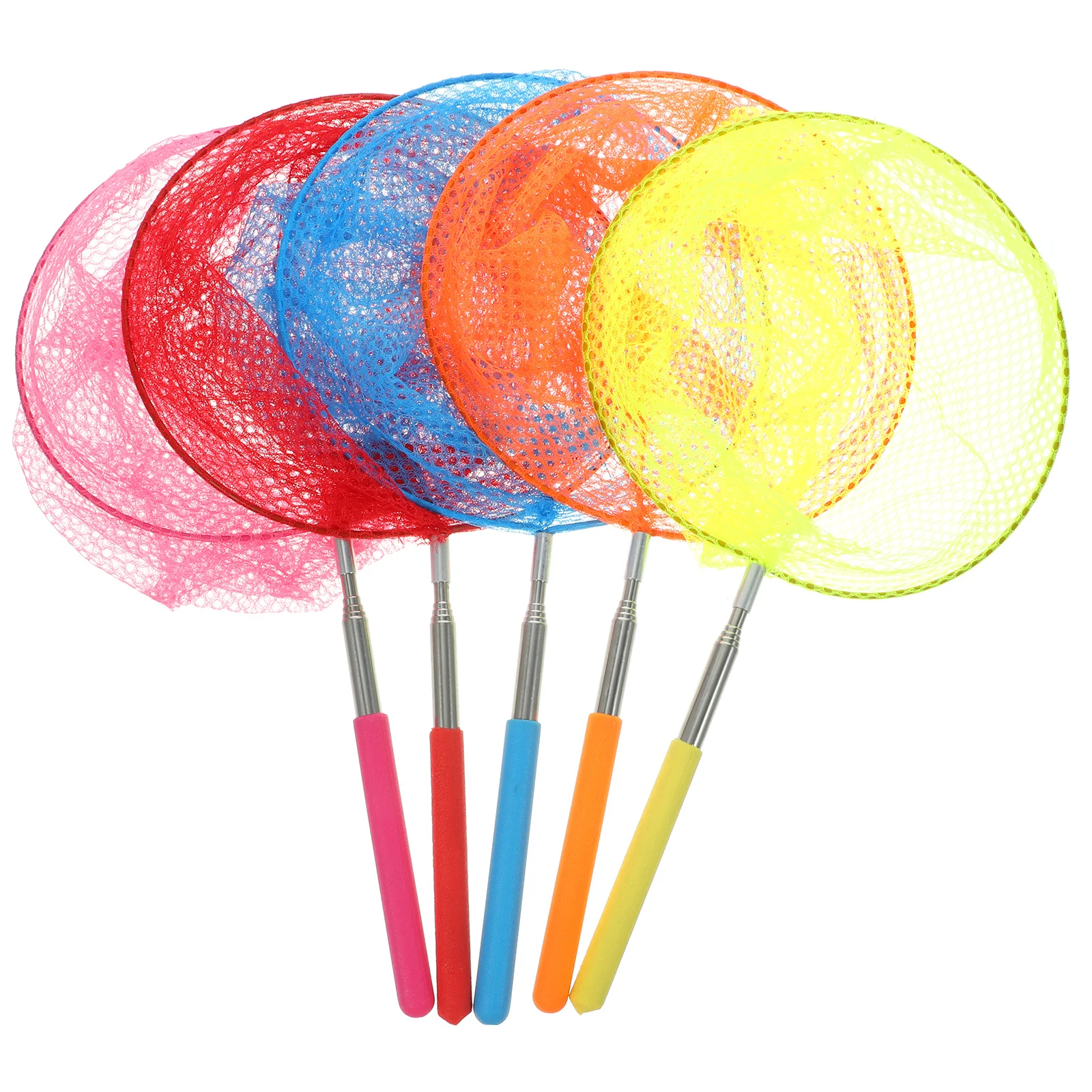 5Pcs Stainless Steel Telescopic Butterfly Nets Catching Nets for Outdoor Exploration Fishing Insect Catching Dragonfly Net