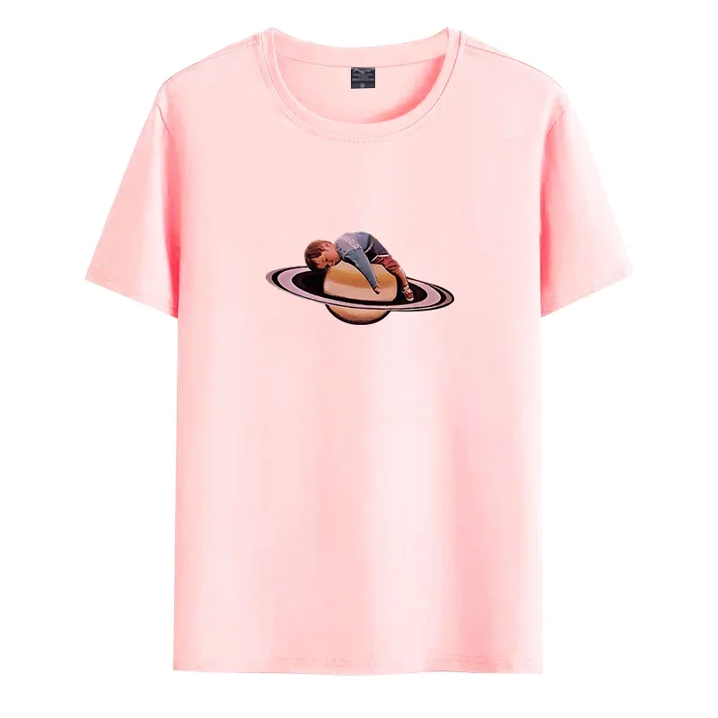 Jupiter Sleeping Baby T Shirt Woman Loose Top with Short Sleeves Tee Round Collar T-Shirts Women Cotton Tops Casual Women Tees