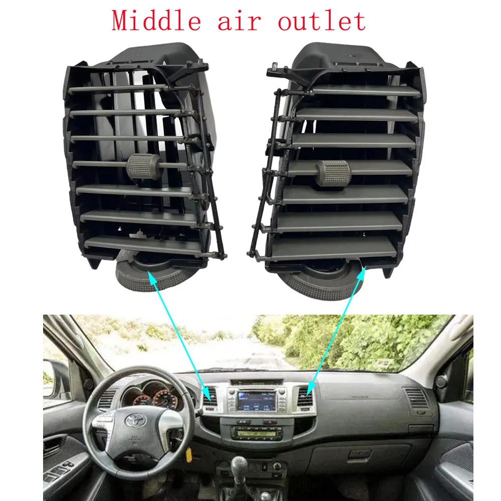 Car Front Central Dashboard Panel Left Right Air Vent Outlet Assembly For Toyota Hilux 2004-2015 Parts A/C Air Vent Outlet