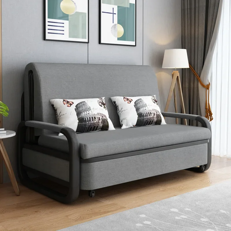 Dual-purpose folding sofa bed multi-function, sofa can be folded and washed for storage, push-pull bed