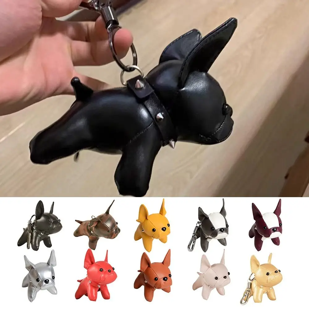 

Сумка из искусственной кожи в стиле панк с французским бульдогом, очаровательный пухлый дизайн, изысканное ремесло, брелки из искусственной кожи с собакой, мультяшный стиль, милый каваи