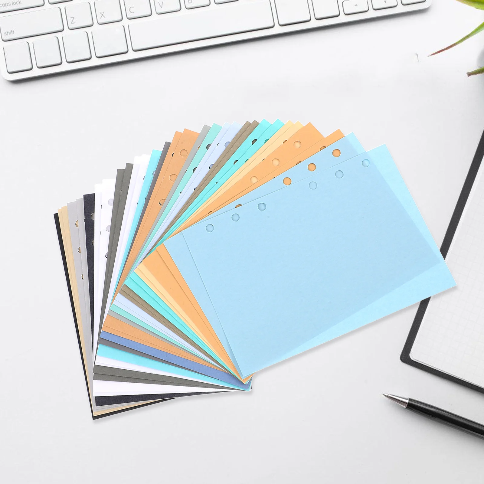 40 pezzi A6 raccoglitore a 6 anelli carta di ricarica foderata spessa cancelleria facile organizzazione formato portatile per forniture scolastiche e per ufficio