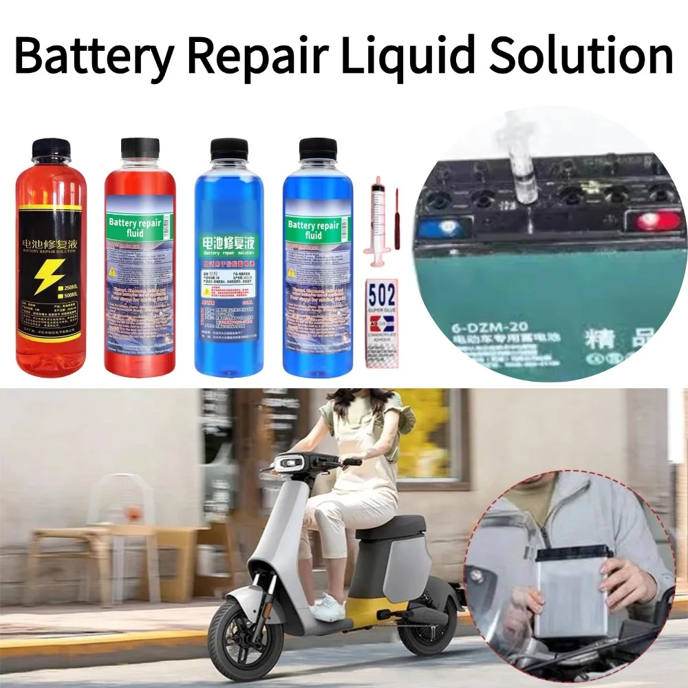 500ML Battery Repair Liquid Solution For Lead-Acid Battery Renewal Maintenance Electrolyte Additive For Electric Vehicle Repair