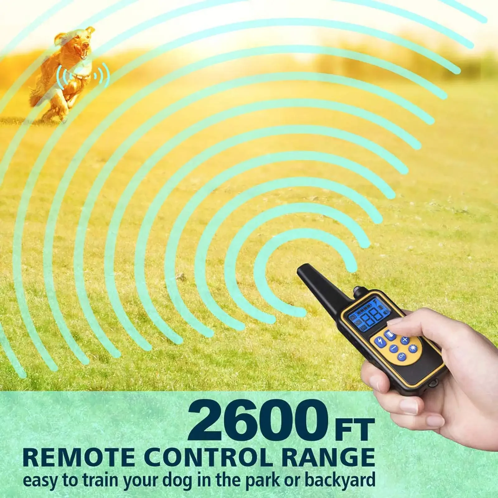 Waterproof Electric Dog Training Collar with Remote Control Rechargeable Anti-Barking Device for All Sizes of Dogs