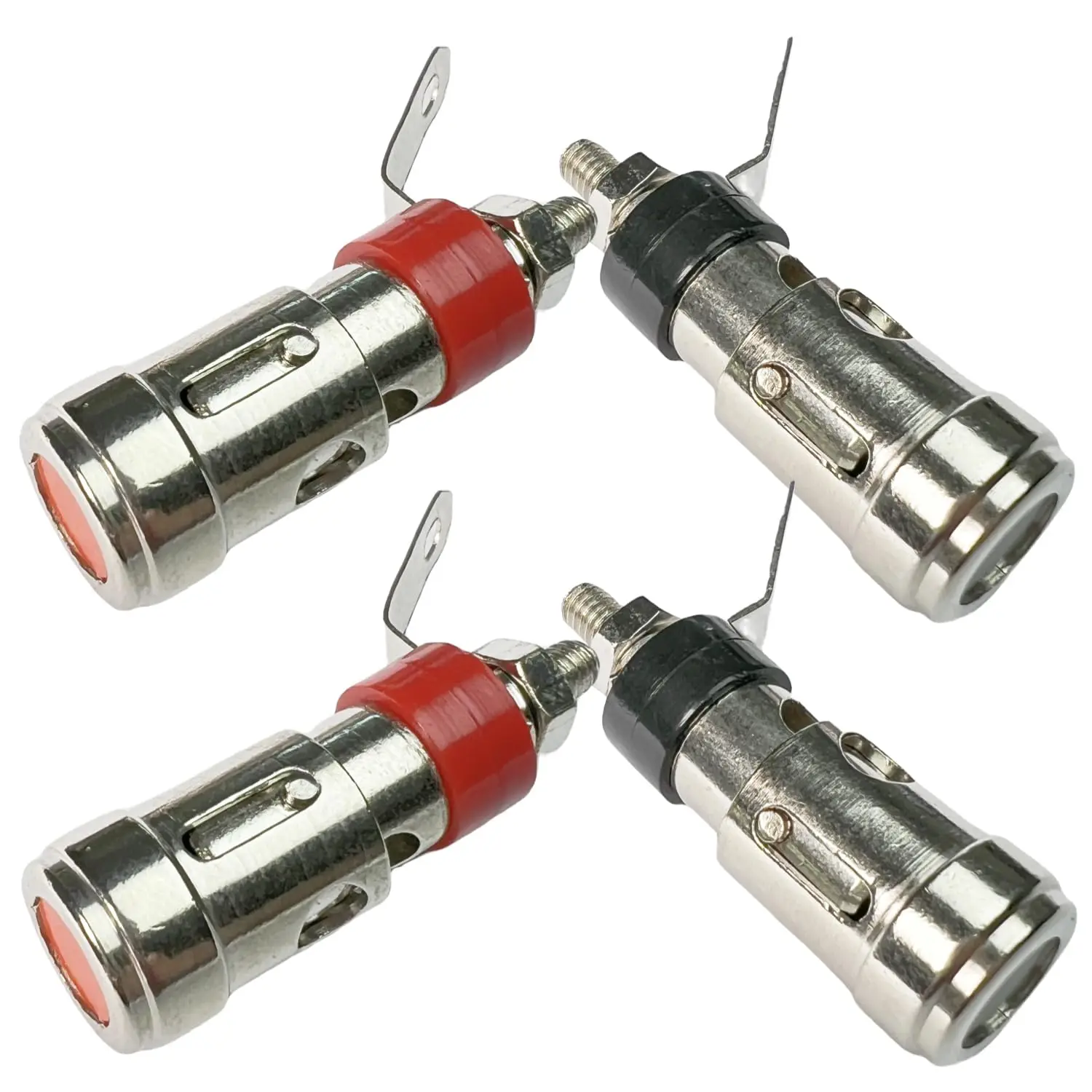 4PCS Spring Loaded Push Binding Post Speaker Terminal for Amplifier Subwoofer Audio Connector Black Red