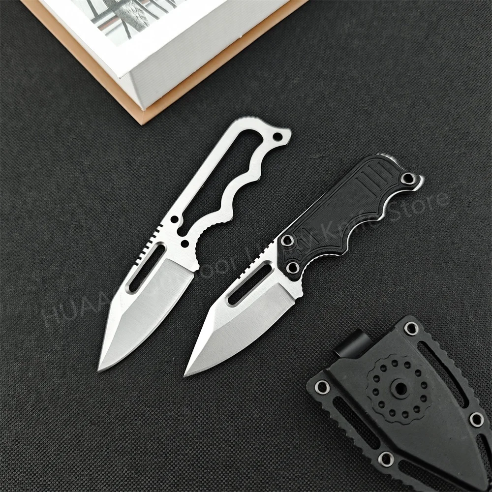 MINI Fixed Blade Knife Small Neck Keychain Knife 5Cr15MoV Blade G10 / Steel Handle Outdoor EDC Camping Hiking Survival Knife