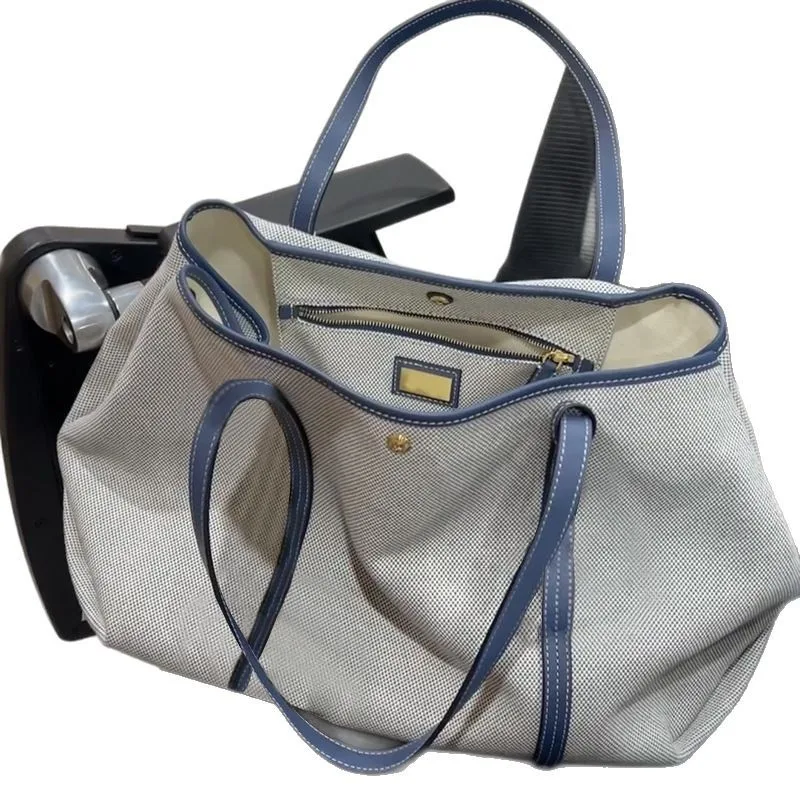 

Canvas Tote Bag Women, Large Capacity Casual Shoulder Handbag, Simple Versatile Shopping Bag