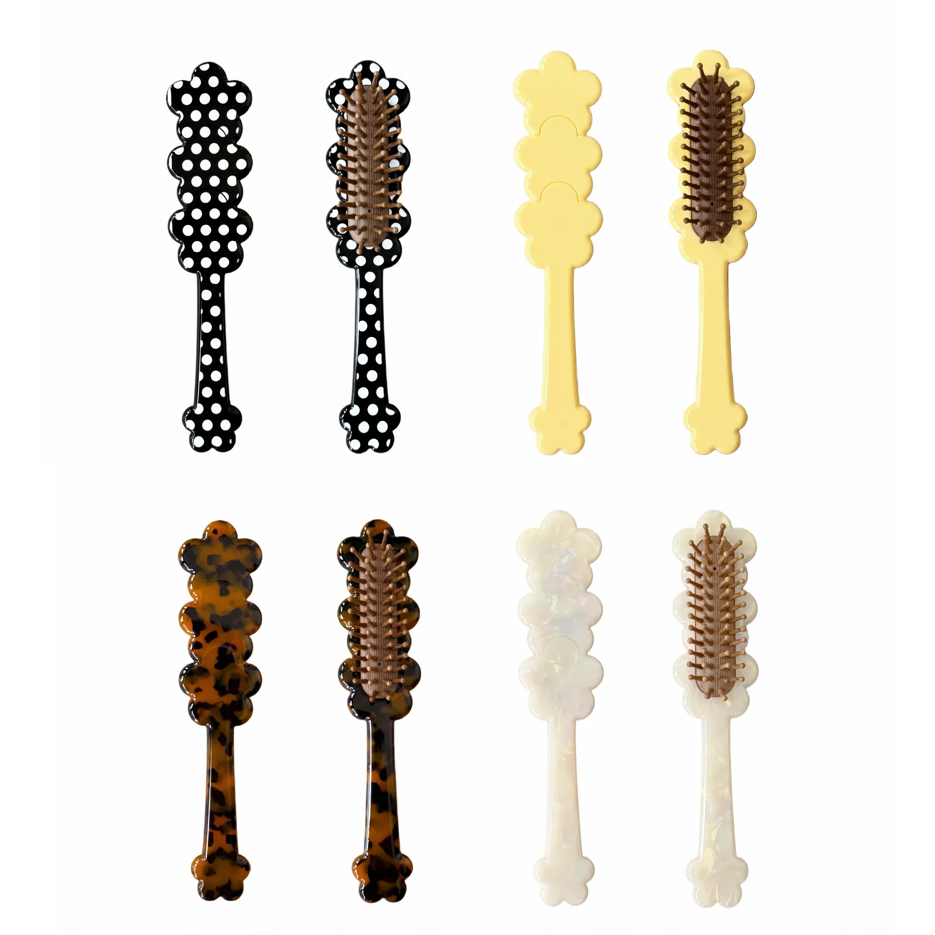 Cute Air Cushion Comb for Women Girls Portable Acetate Dot Air Brush Massage Combs Long Cat Paw Handle Hair Styling Tools Gifts