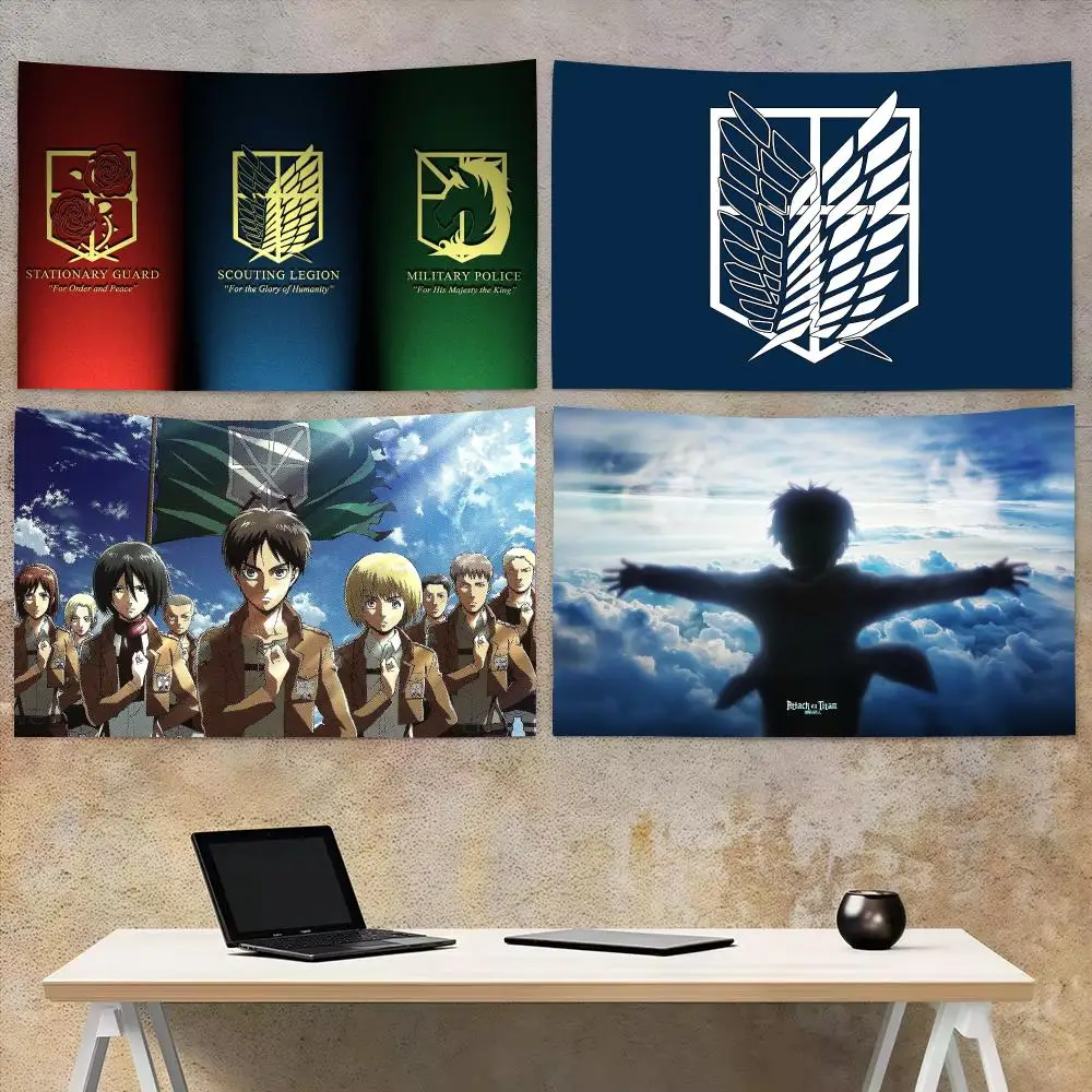 Pop Anime A-Attack On Titan Tapestry Microfiber Tapestry Wall Hanging Decor for Bedroom Living Room Home Outdoor Festival