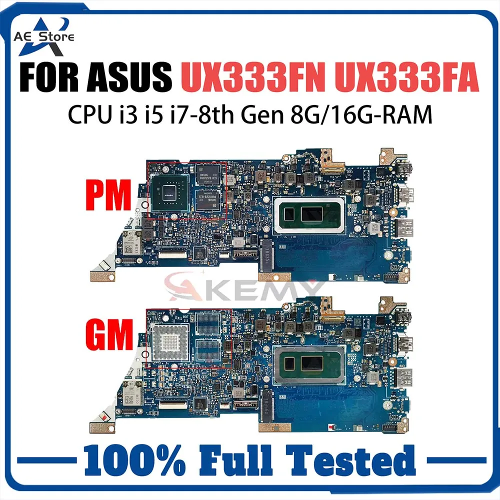 Mainboard For ASUS UX333FN UX333FA BX333FA BX333FN RX333FA RX333FN Laptop Motherboard I3 I5 I7 8th Gen CPU 8G 16G RAM