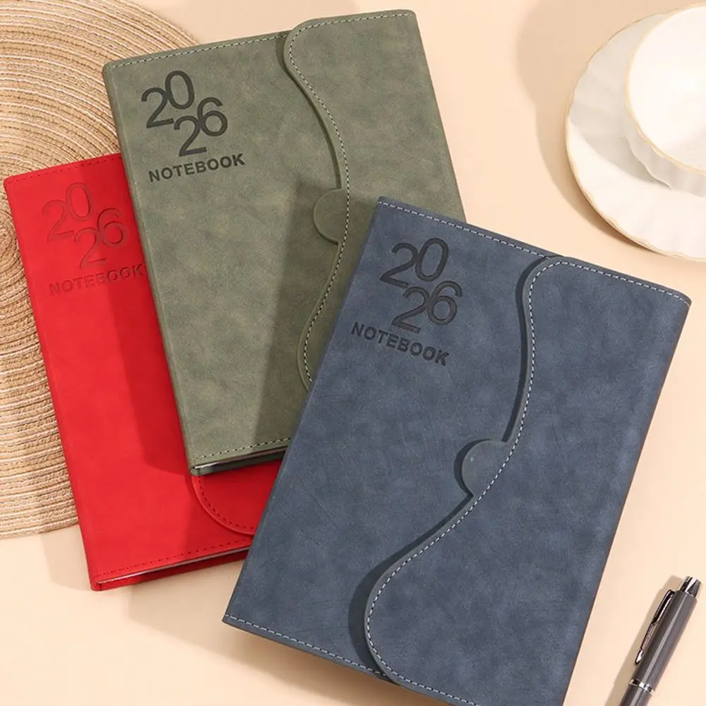 Inglese 2026 Agenda Planner Blocco note Copertina magnetica in PU Resistente all'usura Lista delle cose da fare Notebook Carta spessa portatile