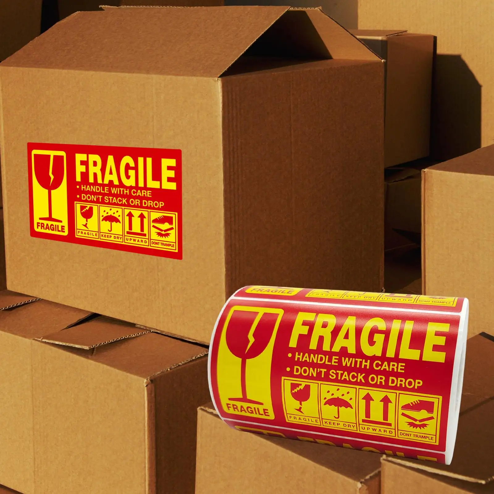 Fragile Handle with Care Packing Tape, Sealing Tape, Warning Label Sticker