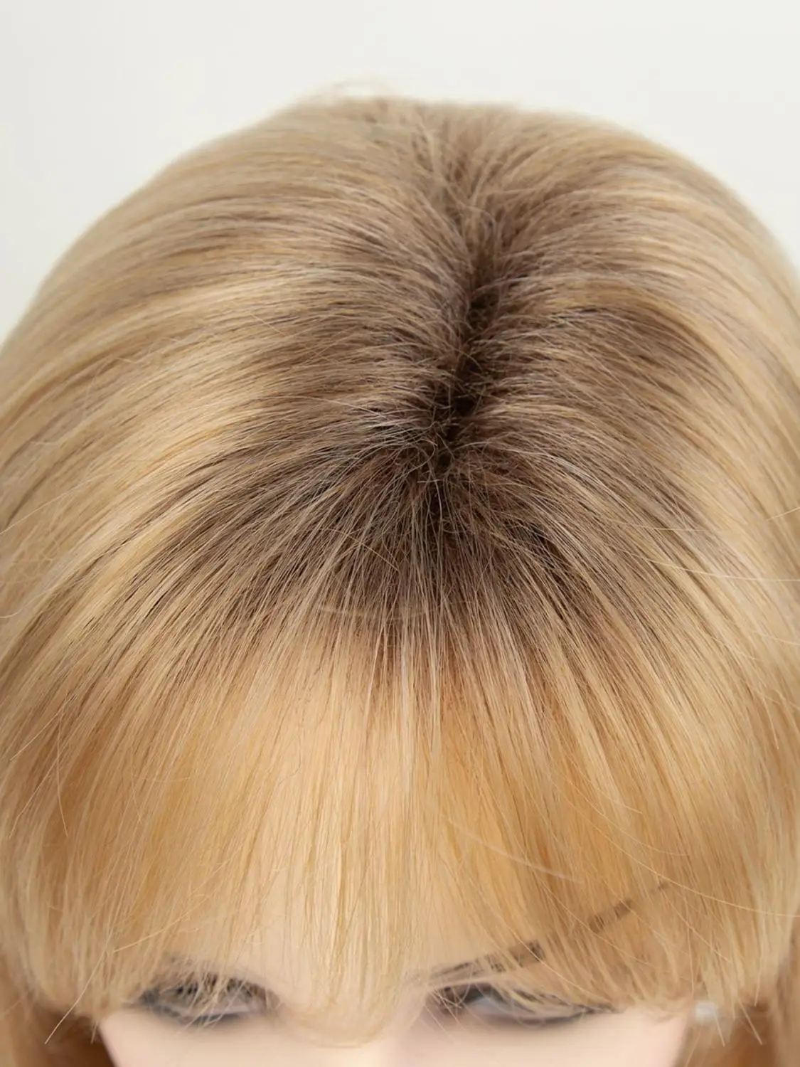 

Женский прямой коричневый парик Busin из синтетического волокна со средней частью и челкой, шапочка для волос Бобо, дышащая l выглядящая