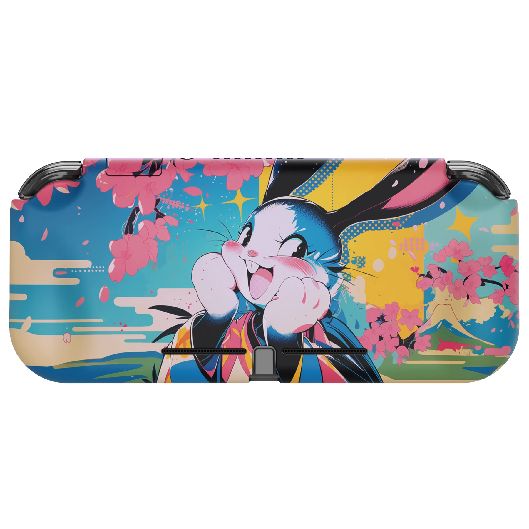 PlayVital ZealProtect Ergonomic Protective Case for Nintendo Switch Lite W/Screen Protector - Blossom POP Bunny