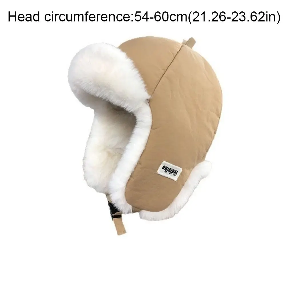 カジュアル厚手耳保護帽子つばなし防風サイクリング雷峰帽子保温韓国風冬パイロット帽子レディース