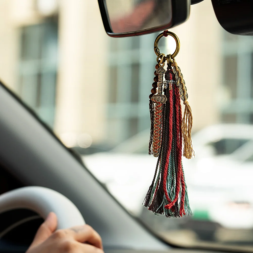 COPPERTIST.WU Coin Sword Relic Keychain Feng Shui Amulet Brass Talisman Keychain for Keys, Bag Charm Accessory