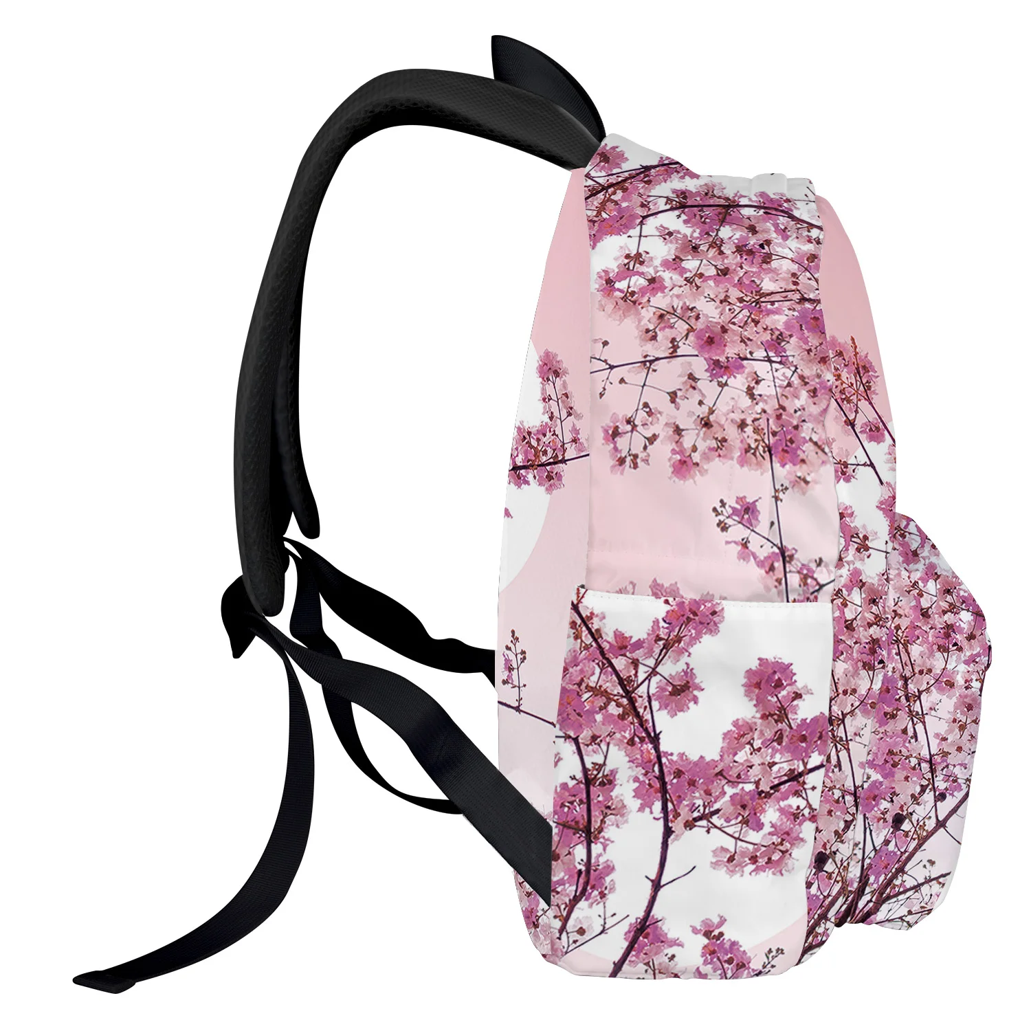 Sacos escolares estilo japonês para homens e mulheres, Cherry Tree Moon, mochila para laptop personalizada, viagem, estudante