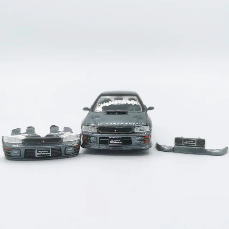 سبيكة نموذج مصبوب سيارة ، سيارة Impreza WRX نوع R 3 ، 4-6 ، ملحقات دولفين رمادي ، 1:64