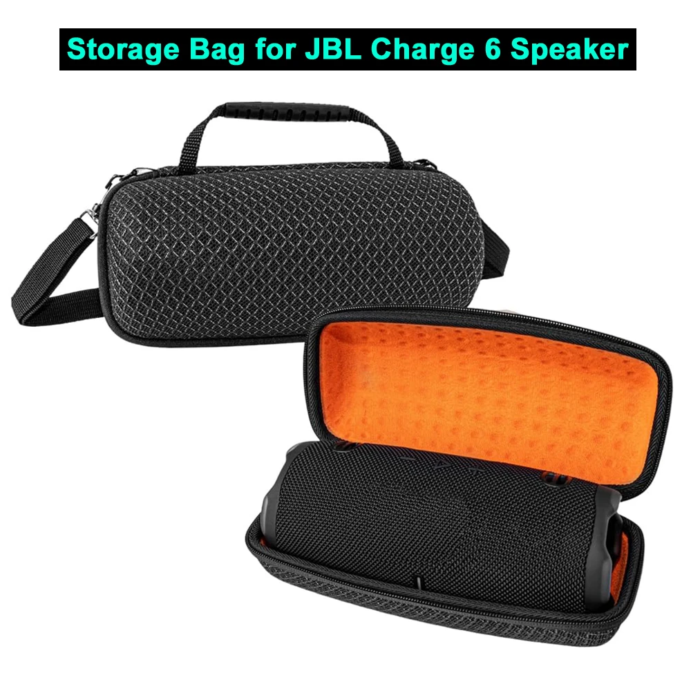 Storage Bag for JBL Charge 6 Bluetooth Speaker EVA Hard Travel Carrying Case with Shoulder Strap Double Zippers Closures