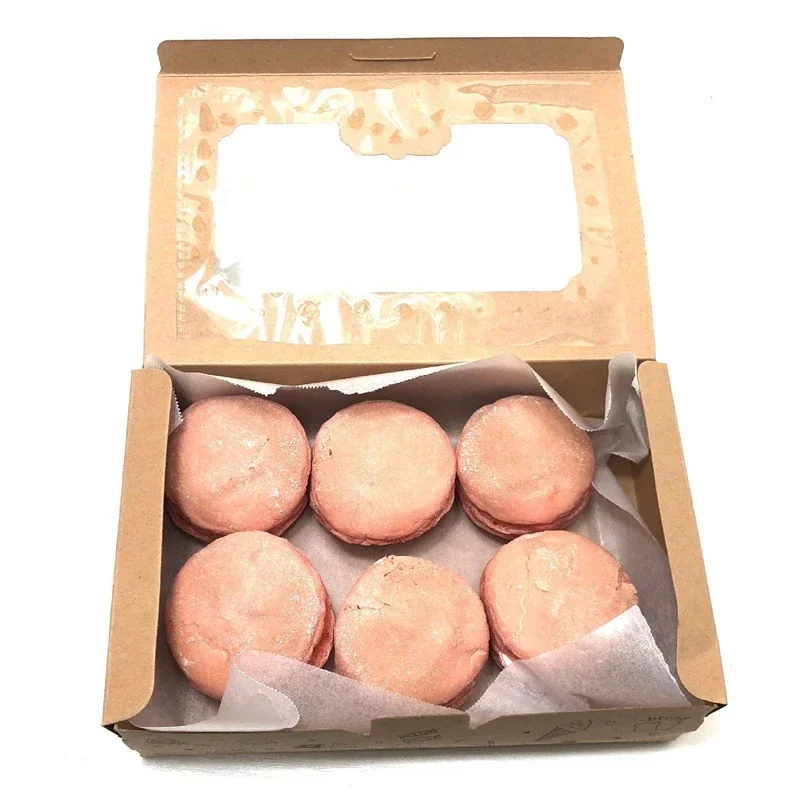 12/24Pcs Cake Bakery Box with PVC Window Kraft Paper Dessert Cookie Pastry Packaging Boxes Baby Shower Birthday Party Supplies
