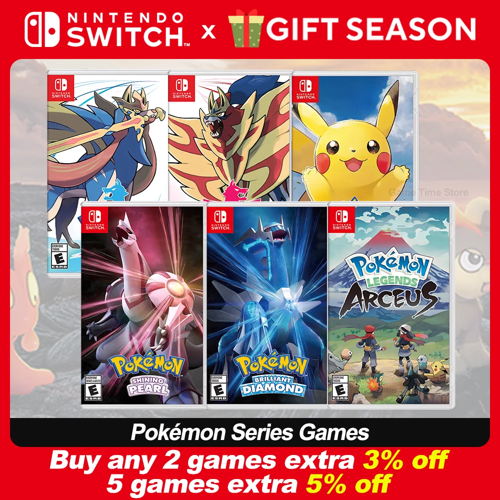 Pokémon Nintendo Switch Game Pokemon Pearl Diamond Sword Shield Pokémon Arceus Scarlet Violet Pikachu Lets Go Physical Game Card