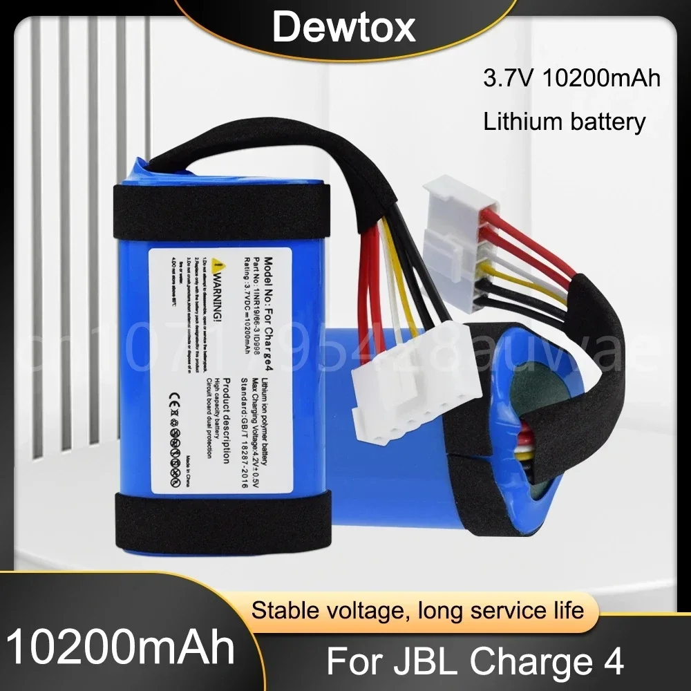 3.7v 10200mAh Replacement Battery for JBL Charge4 Speaker Parts for JBL Charge 4 ID998 IY068 SUN-INTE-118 Batteries Pack