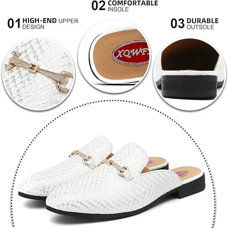 

Men Casual Designer Shoes Flat Bottom Comfortable Soft Sole Summer Half Slippers Shallow Mouth Loafers