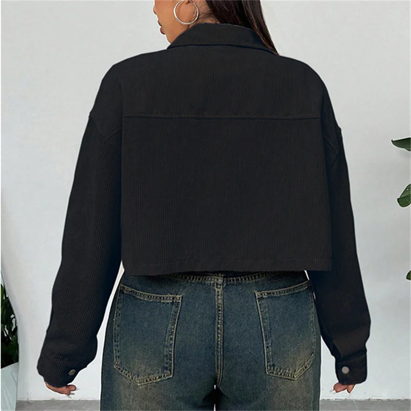 Cappotto da donna ort Color Blo Autunno Inverno Casual Sle Taglio dritto Fibra di poliestere Jaet Colletto capispalla da donna Bu...