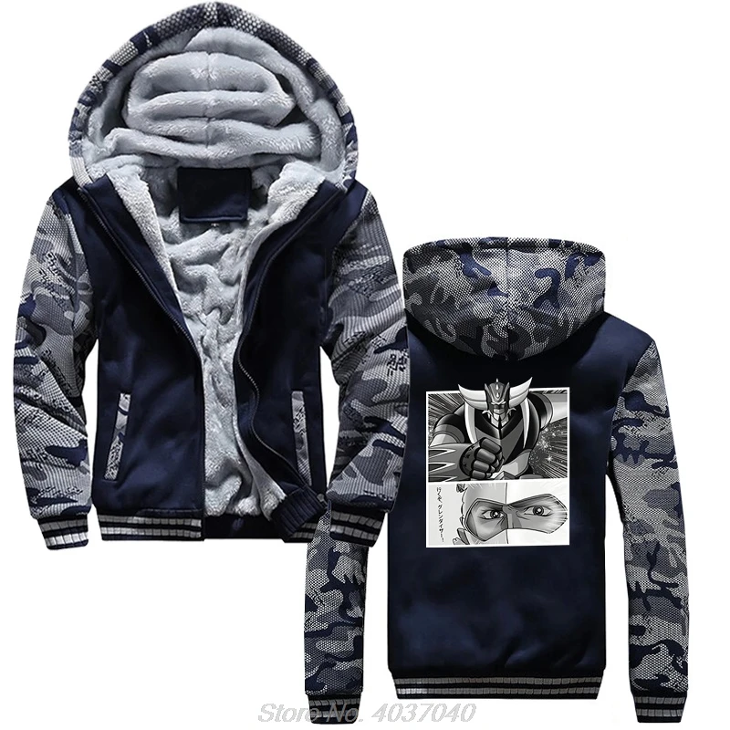 Hoodie New Goldorak Hoody Goldorak & Actarus Jacket Zip Up Hoodies Fashion Mens Winter Coats Cotton Harajuku Streetwear