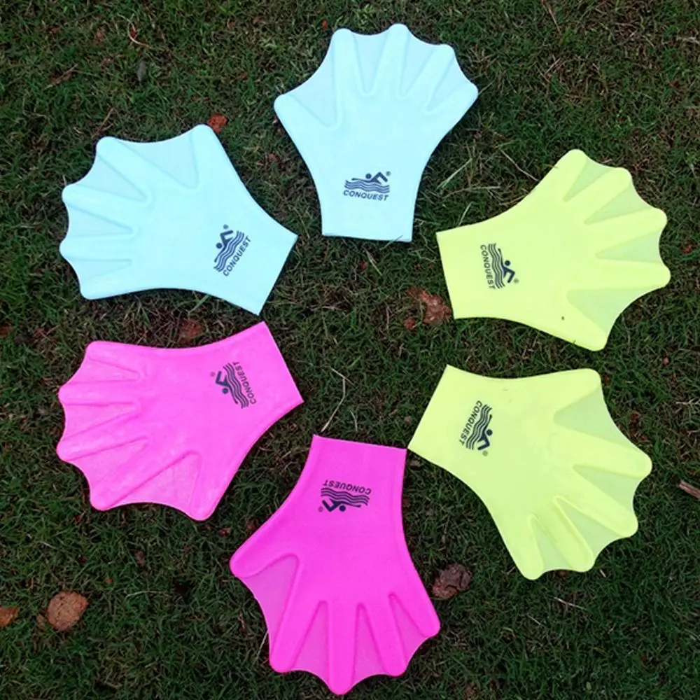 

Children 1 Pair Adults Swimming Webbed Gloves Hand Paddle