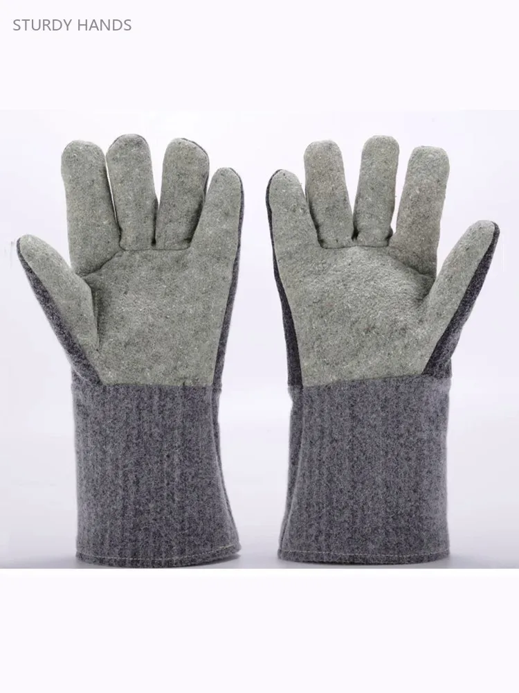 High Temperature Gloves Thickened Wear-resistant Industrial Anti-hot Heat Insulation Baking Flame-retardant Five-finger Gloves