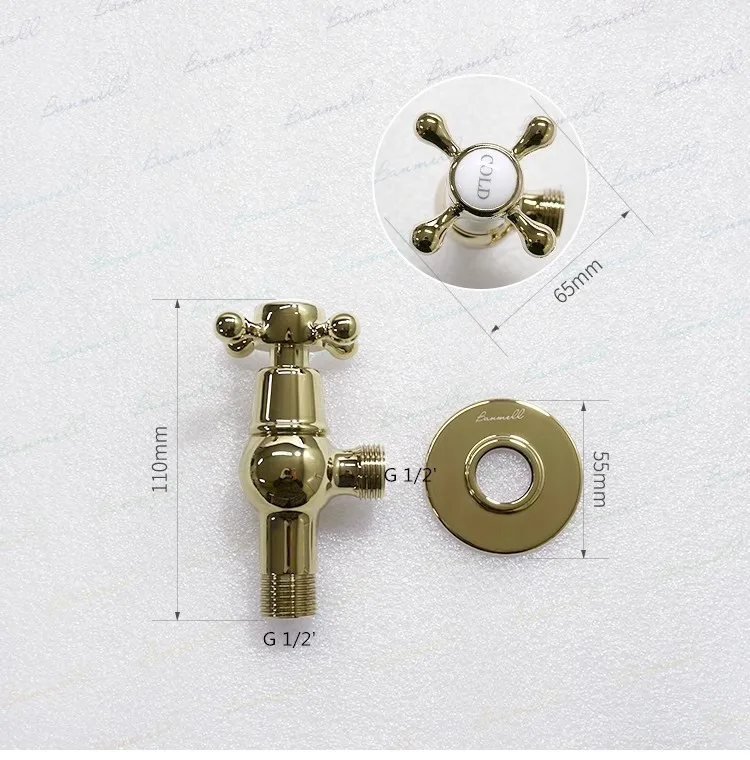 Filling Valve Corner filing bibcock Bathroom brass corner Filing cartridge total brass classical cross handle Top High Quality