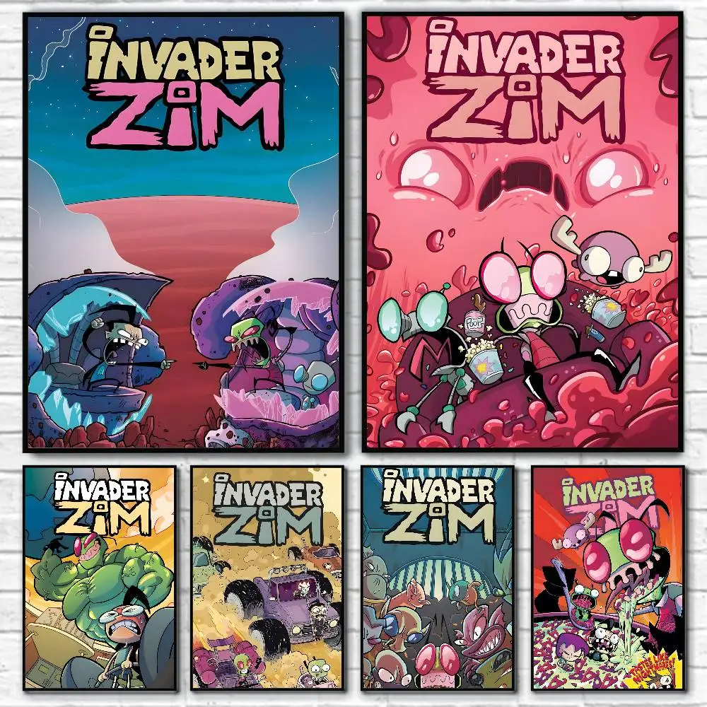 Invader Zim Posters HD Print Vintage Wall Art Decor for Home Study Room