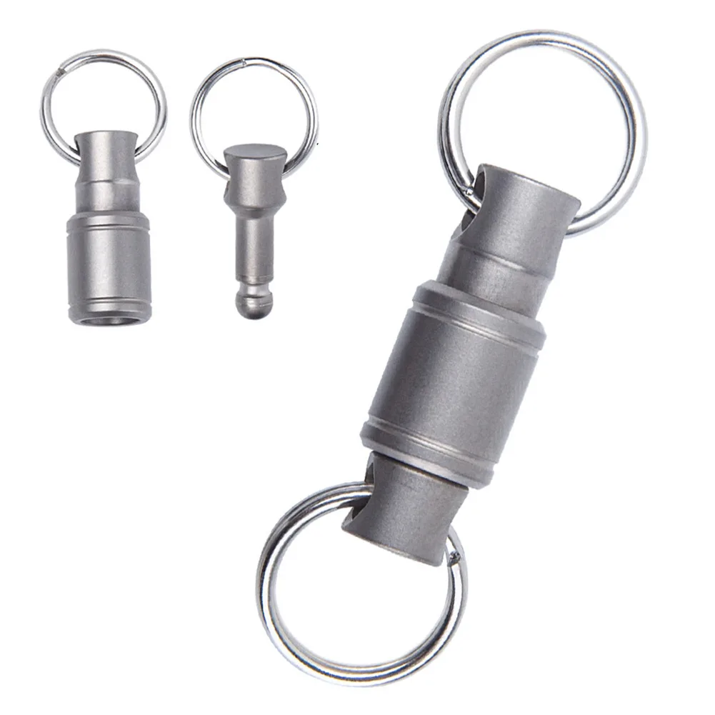 High Quality Ultra-light Keychain 360° Rotatable Detachable Quick Release Titanium Alloy 2 Types Bags Belt Loops