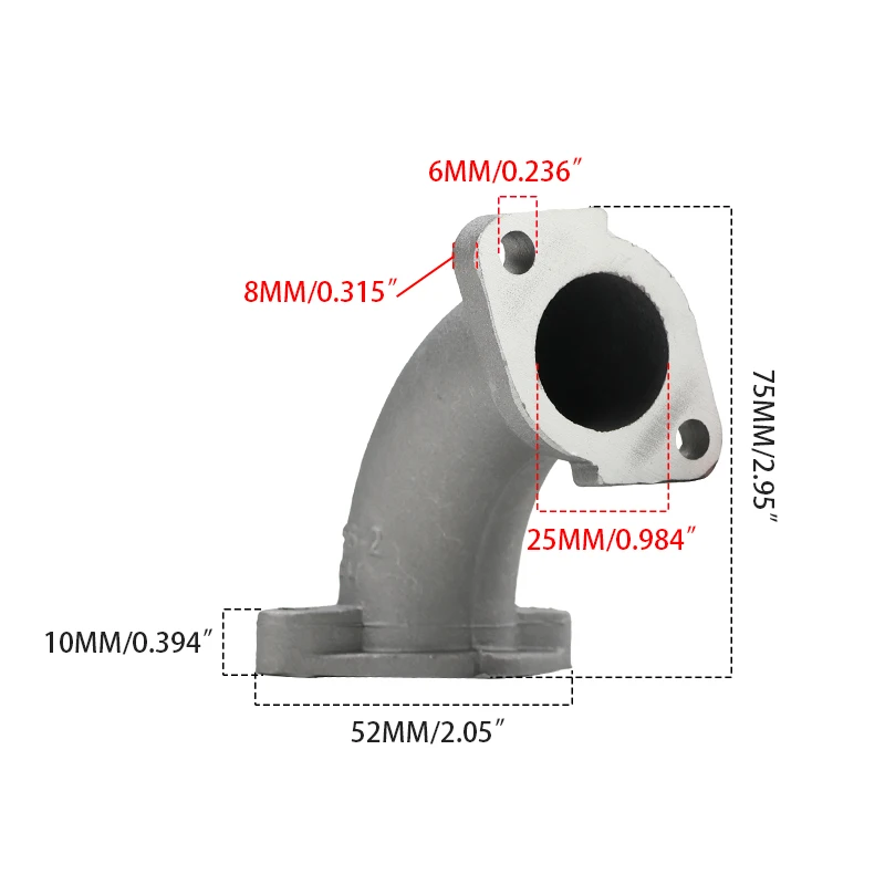 Запчасти для мотоциклов, инструменты, впускная труба двигателя из алюминиевого сплава 56-2FH для пит-байка, квадроцикла, квадратный шарнирный коллектор, аксессуары для мотоциклов
