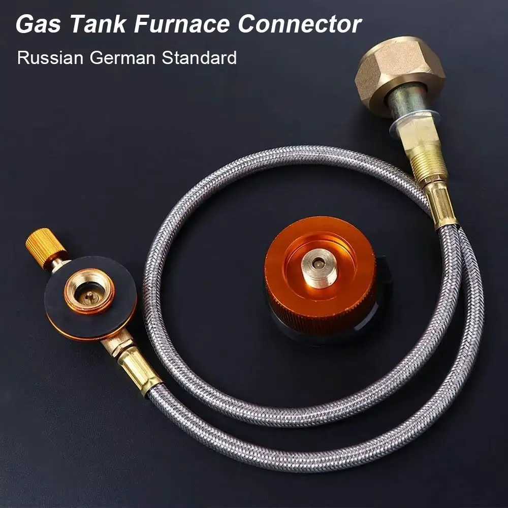 

1Set Inflation Valve Gas Refill Adapter Russian German Standard Alloy Gas Stove Accessories Coupler Container