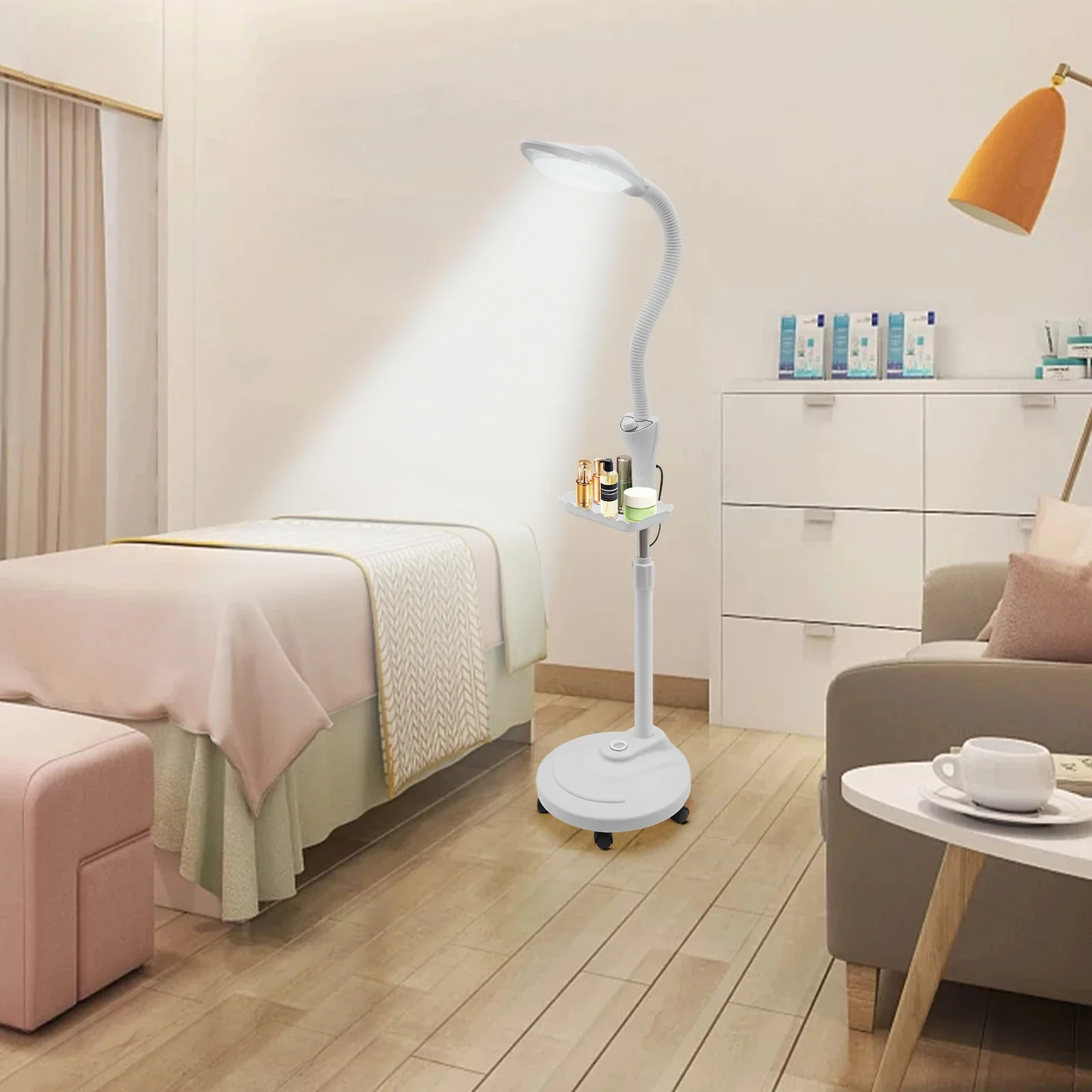 

16X Magnifying Lamp: Durable, Adjustable Brightness and Height, Includes Storage Tray, Perfect for Beauty Salons