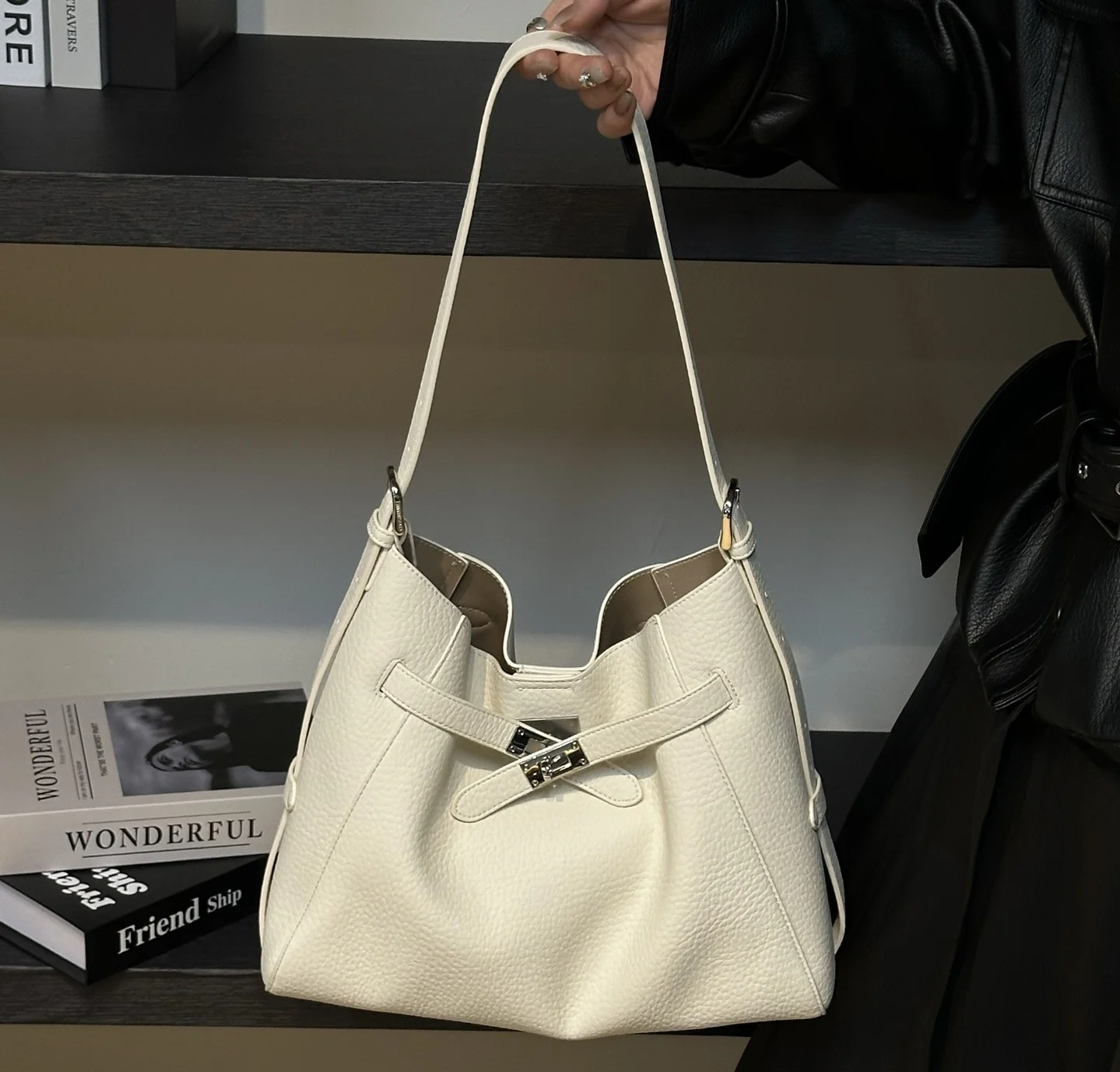 2025-new-faion-versatile-single-oulder-bag-large-capaci-lychee-pattern-underarm-crossbody-bag-tote-bag