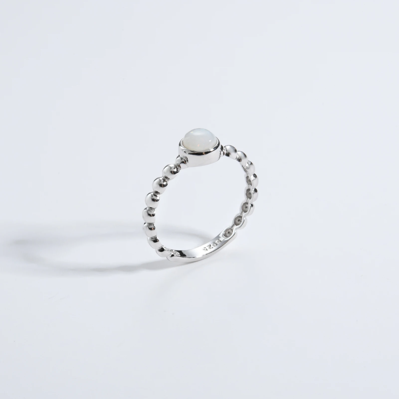 VEWANT New 925 Sterling Silver Opals Gems Beads Ring Irregular Circle Women Luxury Fine Jewelry