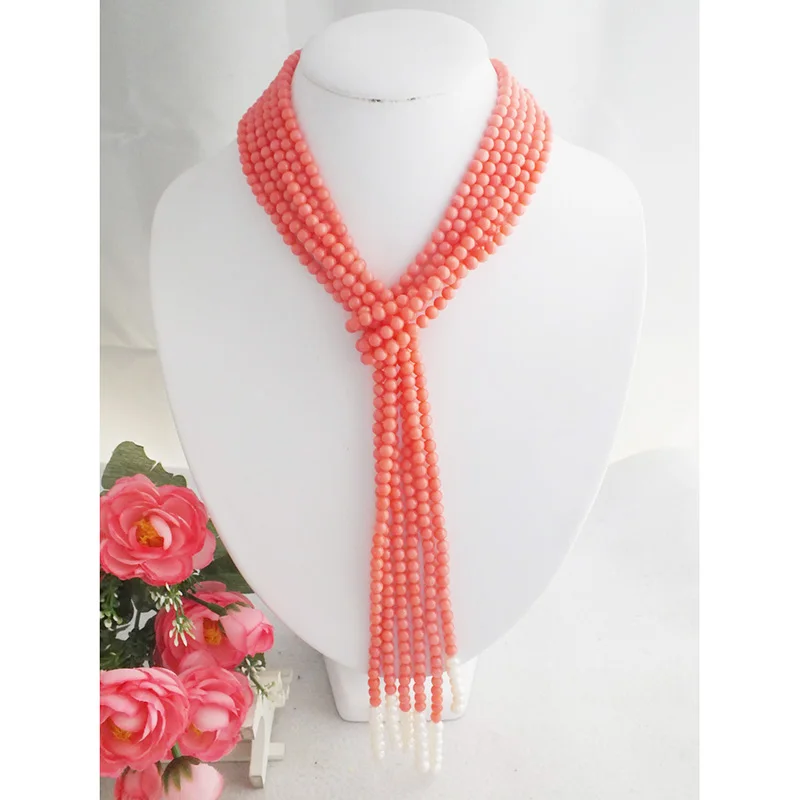 

New Fashio African Beads Jewelry Nigerian Wedding Coral Beads Jewelry Indian Bridal Necklace
