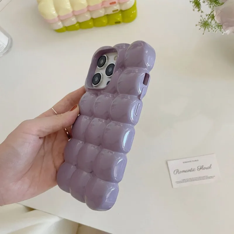 Solid Color Macaron Soft Phone Case for iPhone 16 Egg Cub Pattern 15pro Max 14 All Inclusive 13 Anti Drop 12 11 Protective Cover