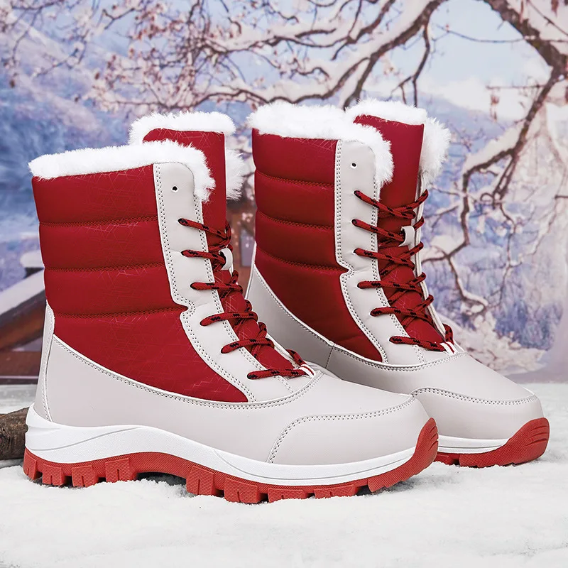 

Snow Boots Women New Ladies Shoes Platform Shoes Ladies Casual Plush Botas Woman Flat Keep Warm Boots Mujer Winter Shoes Women