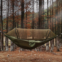 Automatic Quick-opening Mosquito Net Hammock Outdoor Camping Pole Hammock swing Anti-rollover Nylon Rocking Chair 260x140cm