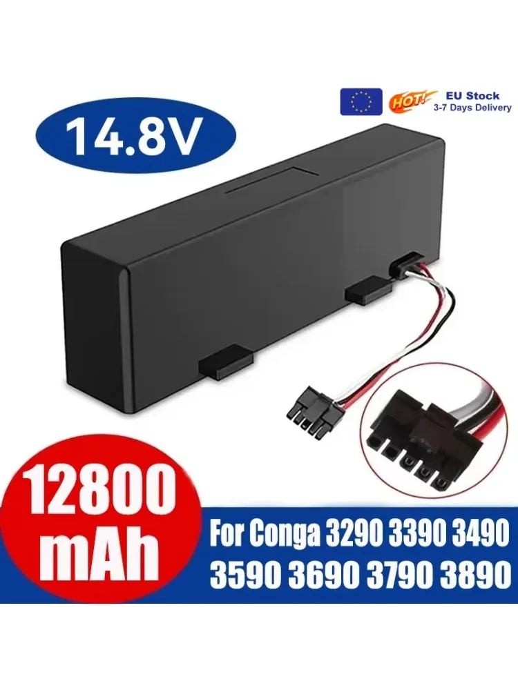 Batterie Rechargeable originale pour aspirateur Robot Conga 3290 3390 3490 3590 3690 3790 3890, 14.8V 12800mah