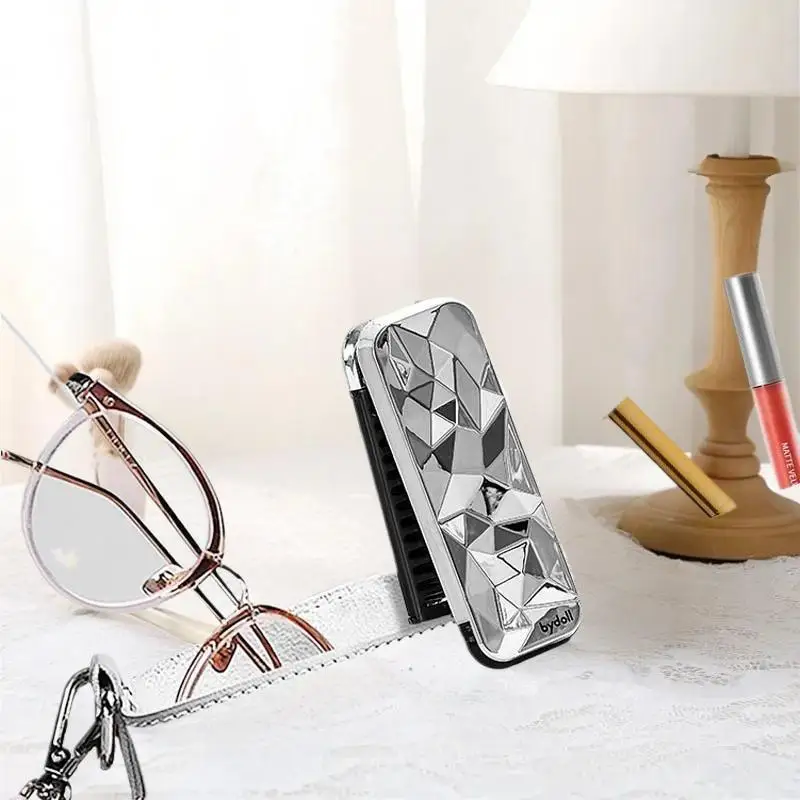 Mini cepillo de pelo 2 en 1, peine de masaje plegable, masaje de cabeza, peines de pelo portátiles antiestáticos, espejo, cojín de aire, peine para masaje del cuero cabelludo