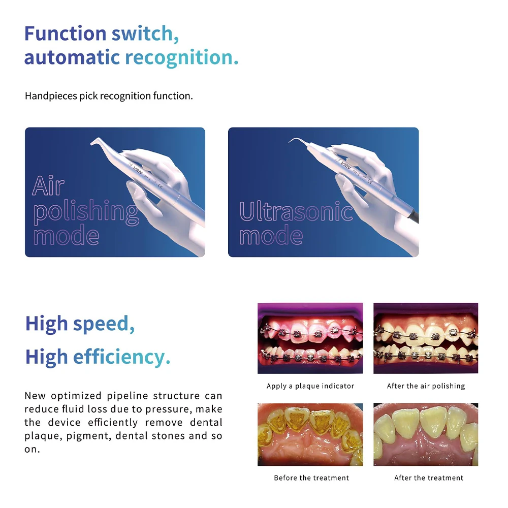 Dental Ultrasonic Prophy Scaler, Equipamento de limpeza dental, Periodontal Therapy System, VRN DQ-40, 2 em 1