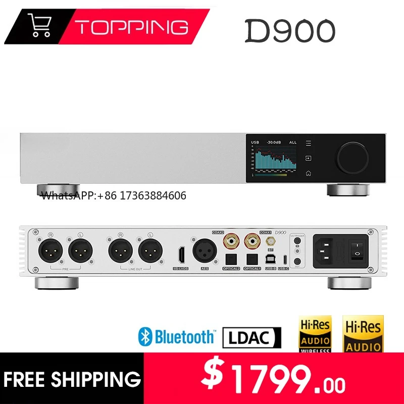 D900 Digital Audio Music Decoder Ultra-Flagship DAC Support BT5.1 Independent preamp circuit Ten-band high-precision PEQ