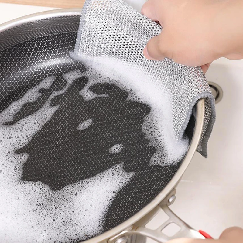 Magic Cleaning Cloth Thickened Steel Wire Rags Kitchen Dish Pot Washdishing Cloths Towel Clean Tools